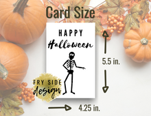 Load image into Gallery viewer, Happy Halloween - Skeleton | Printable Halloween Card | Happy Halloween Card | Halloween Card to Make | Downloadable Card
