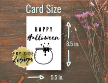 Load image into Gallery viewer, Happy Halloween - Cauldron | Printable Halloween Card | Happy Halloween Card | Halloween Card to Make | Downloadable Card
