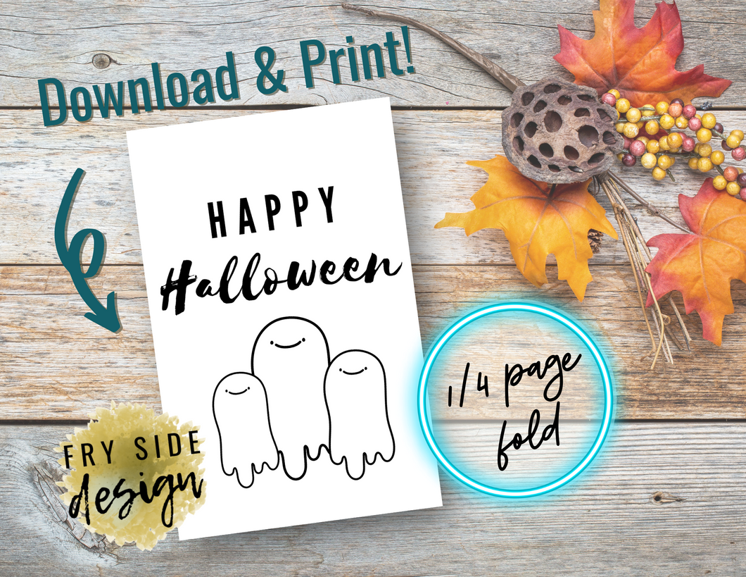 Happy Halloween - Ghosts | Printable Halloween Card | Happy Halloween Card | Halloween Card to Make | Downloadable Card