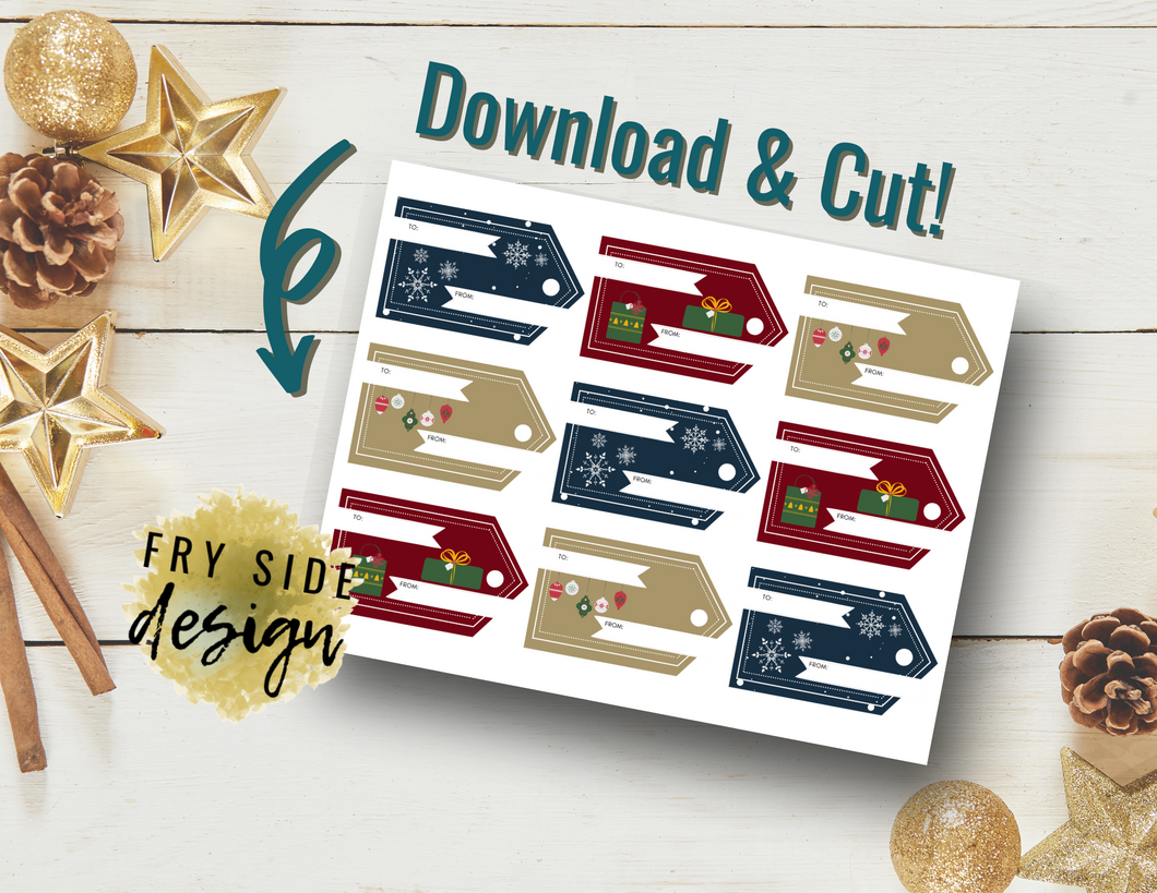 Printable Holiday Gift Tags | Traditional Holiday Gift Tags | Christmas Gift Tags | Tags for Gifts