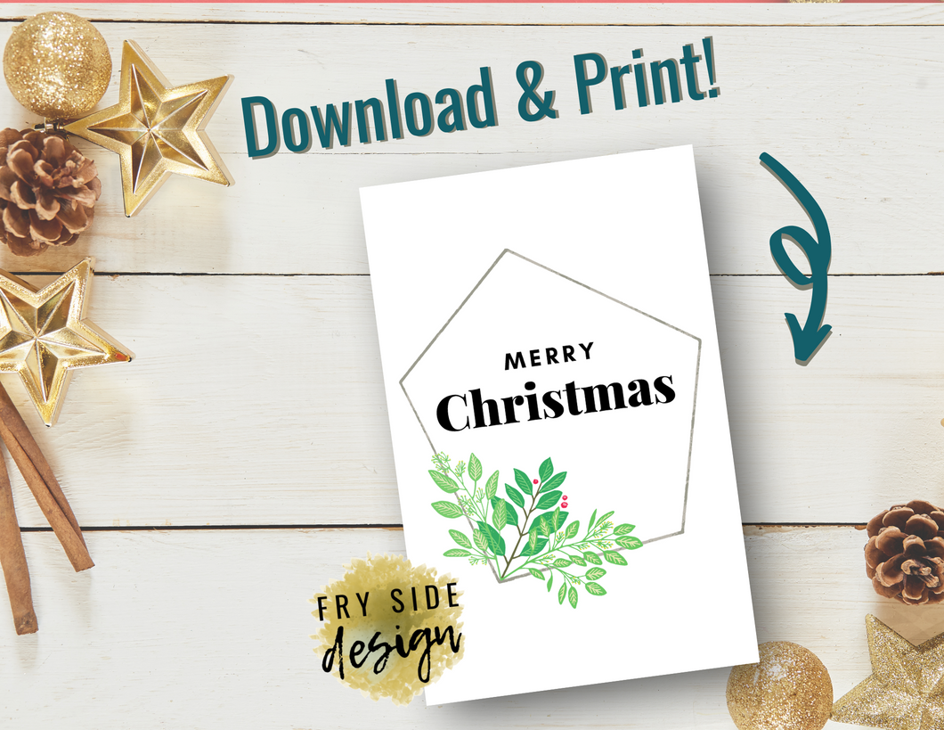 Merry Christmas | Christmas Card | Printable Holiday Card | Printable Christmas Card
