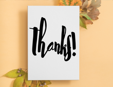 Load image into Gallery viewer, Thanks | Printable Thank You Card | Thank You Cards For Business | Thank You Notes | Downloadable File
