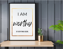 Load image into Gallery viewer, I am... Affirmations (set of 6) | Printable Wall Decor | Printable Wall Art | Office Wall Decor
