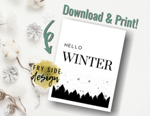 Load image into Gallery viewer, Hello Winter | Printable Wall Decor | Printable Wall Art | DIY Wall Art
