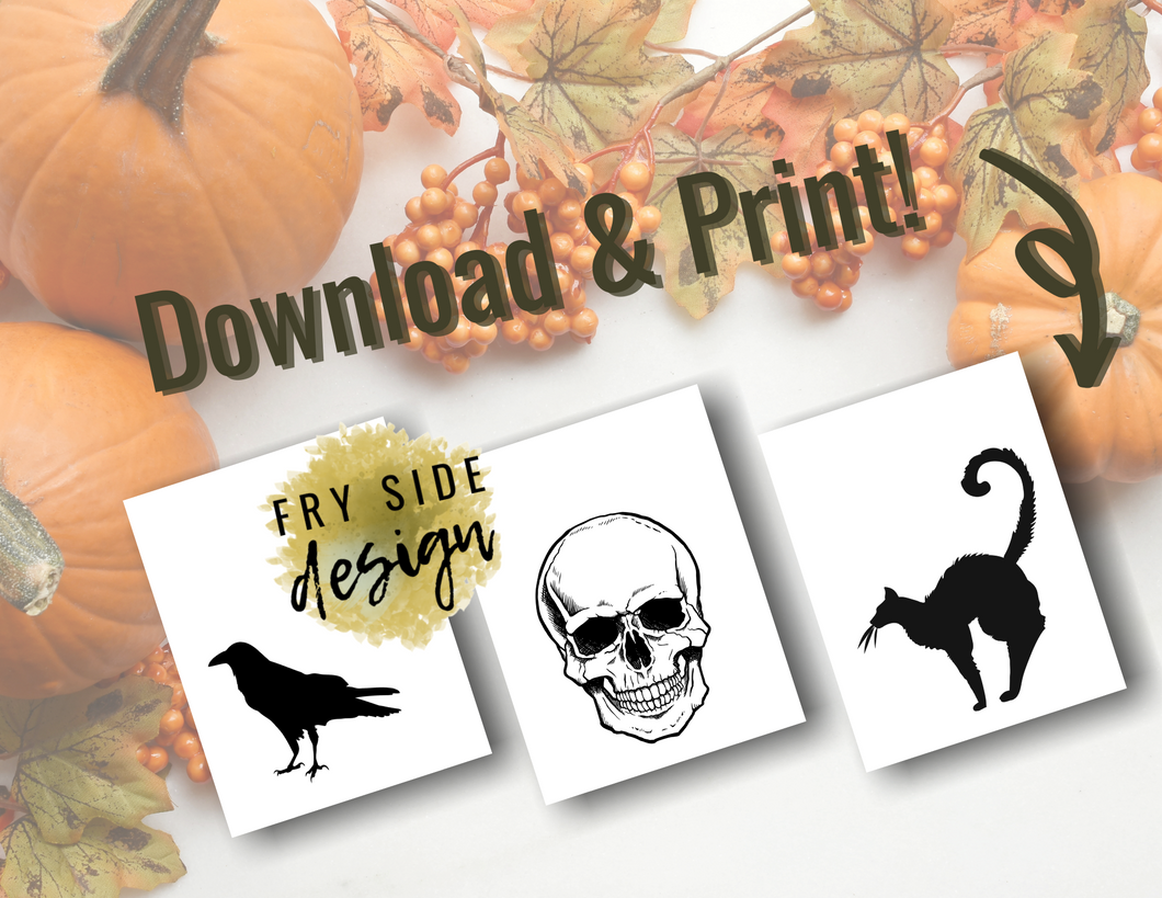 October Silhouettes (Set of 3) | Printable Wall Decor | Printable Wall Art | DIY Wall Art