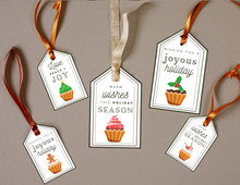 Load image into Gallery viewer, Printable Holiday Gift Tags | Holiday Cupcake Gift Tags | Christmas Gift Tags | Tags for Gifts
