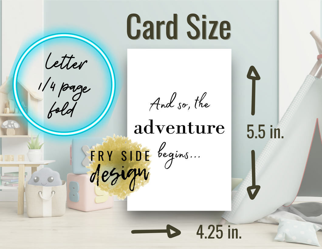 And So the Adventure Begins | Printable Baby Shower Card | Cards For Baby