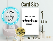 Load image into Gallery viewer, And So the Adventure Begins | Printable Baby Shower Card | Cards For Baby
