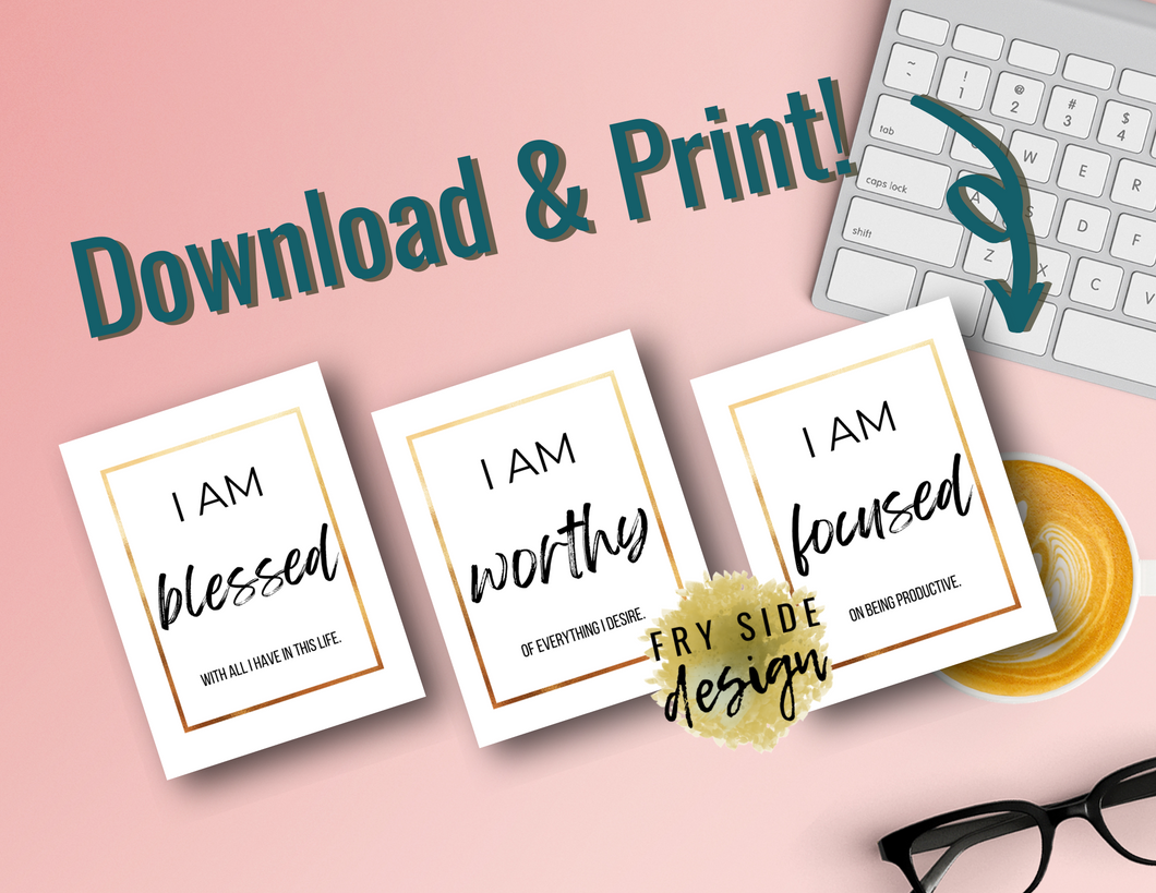 I am... Affirmations (set of 6) | Printable Wall Decor | Printable Wall Art | Office Wall Decor