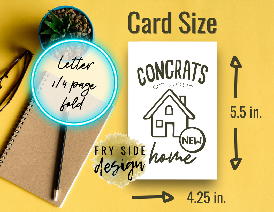 Congrats On Your New Home | Printable Housewarming Card | Cards For A New Home | New Home Congratulations Card